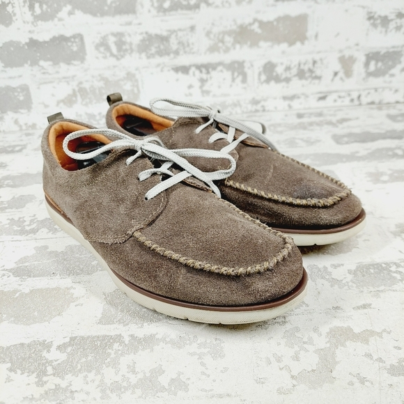 Clarks EDGEWOOD Lace Up Brown Suede Moc Toe Casual shoe - Picture 4 of 13